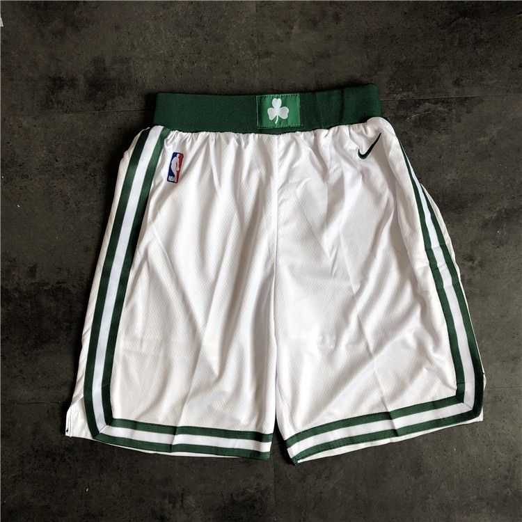 Men NBA Boston Celtics White Nike Shorts 0416